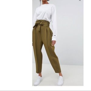 High waist balloon tapered pants